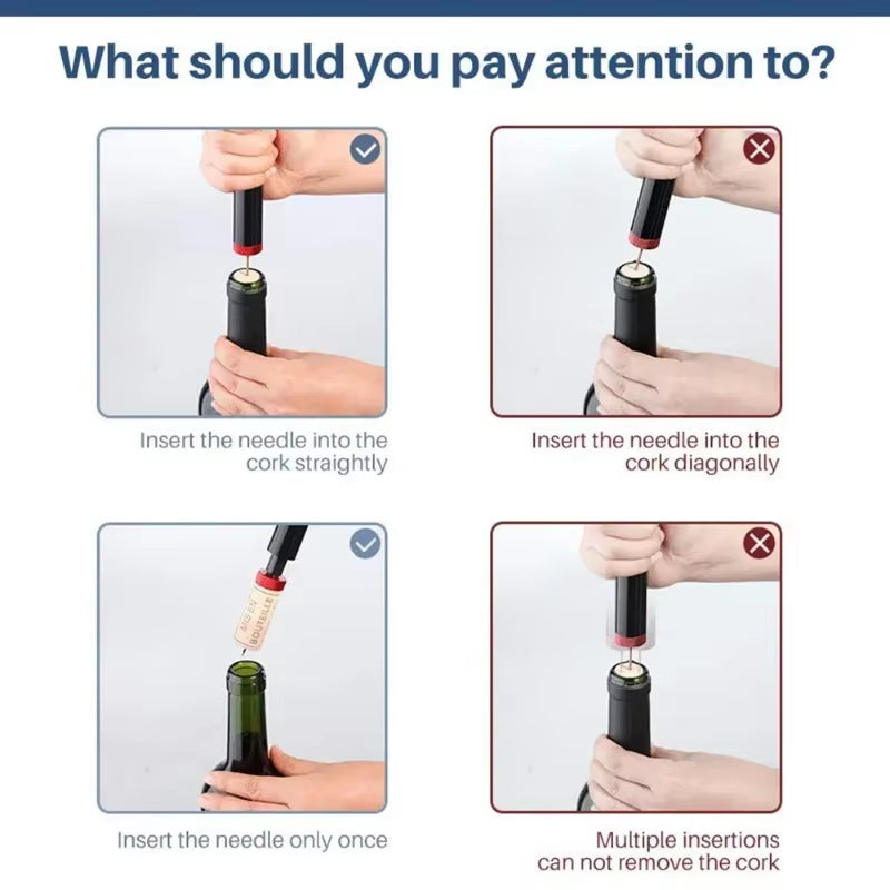 Uncork Your Favorite Bottle Effortlessly with Our Safety Air Pump Wine Opener! 🍷✨