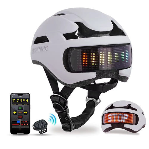 Smart LED Bicycle Helmet with Display Screen and App Control for Road and MTB Cycling