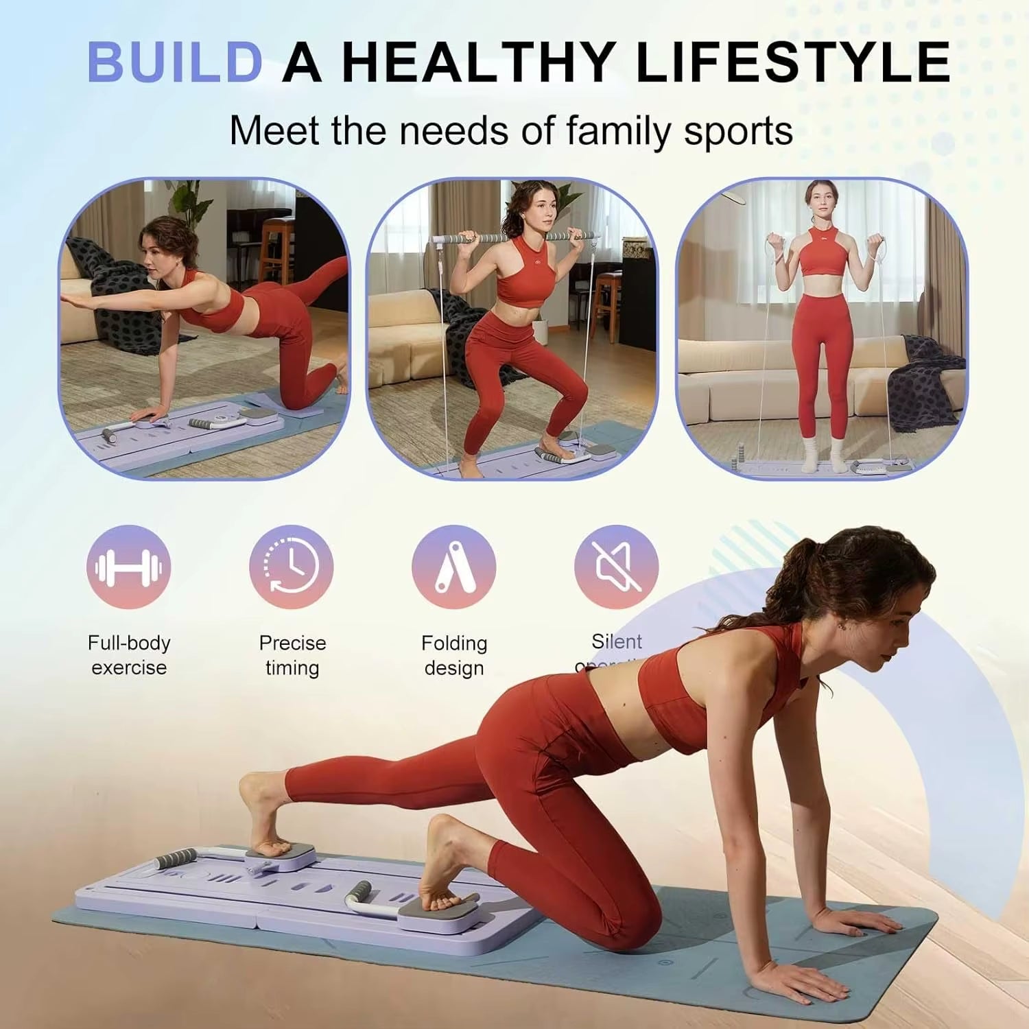 Multifunctional Fitness Board for Pilates and Core Workouts - Abdominal and Push-Up Training Equipment