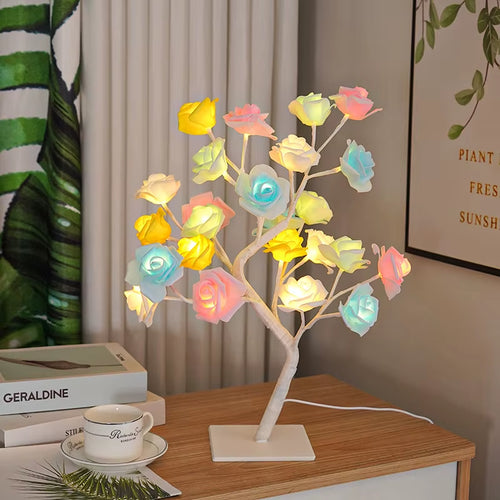 Enchanting 36/108 LED Rose Light String Table Lamp - USB Powered Night Lights for Girls, Parties, Camping & Summer Decor