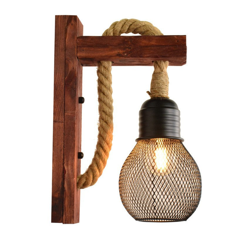 Rustic Rope Wall Lamp