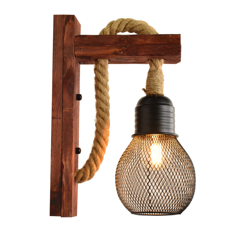 Rustic Rope Wall Lamp